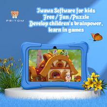 PRITOM Tableta para niños, tableta para niños de 7 pulgadas con WiFi, 32GB ROM, 7731E 4 núcleos, cámara dual, aplicaciones y juegos preinstalados, tableta educativa para niños pequeños con funda (sin adaptador)