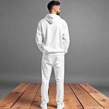 CONJUNTO CASUAL PARA HOMBRE 2 PIEZAS SUDADERA ESTAMPADA  CON CAPUCHA Y PANTALON JOGGER   (TYSON)HOT TRENDING BH - Blanco - Ver 2