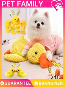 嘎嘎叫鸭毛绒节日狗狗玩具，带吱吱叫声，适合小型犬幼犬，狗狗咀嚼玩具圣诞节万圣节镇静咀嚼玩具，适合焦虑的狗狗，可爱的互动宠物玩具，最适合作为圣诞礼物 - 彩色 - 查看 11