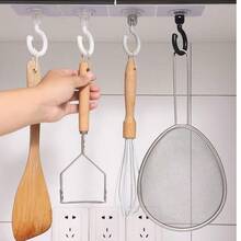 1pc 360° Rotatable Ceiling Wall Hook, Self-Adhesive Wall Hook, Ceiling Hook, Suitable For Dome Bed Canopy Mosquito Net - White - View 2