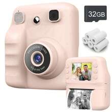 Portable Multifunctional Photo Printer Camera - Men And Women Digital Camera With Printing Function, Rechargeable Lithium Battery - Creative Painting And Photography Gift,1200 MAh Rechargeable Lithium-Ion Battery For Holidays, Christmas, Halloween, Birthday Parties & Special Occasions