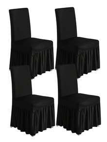 1/4 chiếc Vỏ bọc ghế dài bằng lụa sữa màu trơn, bọc toàn bộ, chống trượt, bền, có thể giặt, độ đàn hồi cao, co giãn, dễ dàng vừa vặn với vỏ bọc bảo vệ đồ nội thất thông dụng, thích hợp cho tiệc tùng, đám cưới, tiệc chiêu đãi, sự kiện, ăn uống, lễ kỷ niệm - màu đen - Xem 12