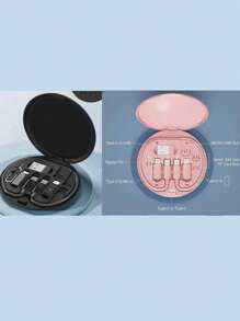 1Pc Multifunctional Data Cable Kit With Charging Storage Box, 60W Fast Charging, Can Be Used As A Mobile Phone Model Holder Simple Portable Charging Cable Adapter Kit, USB Lightning Adapter Adapter Kit College Dorm Essentials Travel Essentials Travel Accessories Travel Must Haves Beach Vacation Summer Holiday School Accessories Back To School Supplies Stuff - Multicolor - View 15