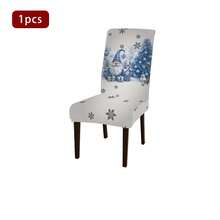 1/4/5/6/35 peças Presente de Natal Azul Gelo, Papai Noel, Árvore de Natal, Conjunto de Toalha de Mesa com Estampa Digital e Capa para Cadeira - Toalha de Mesa Decorativa Lavável à Prova de Poeira para Móveis Internos, Adequada para Decoração de Sala de Jantar Interna, Reuniões Familiares, Presentes, Decoração de Festas de Fim de Ano
