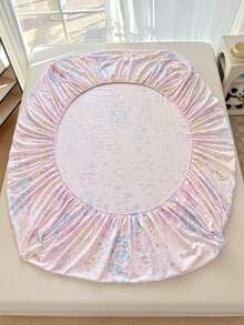 1 件花卉印花床笠、床垫套、柔软舒适的床上用品、亲肤床笠、适合男孩、女孩、宿舍、所有季节防尘防滑床罩，适用于单人床、双人床、大号床、特大号床，可机洗（不含枕套） - 彩色 - 查看 10