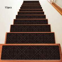 1/7/15 pièces Tapis d'escalier intérieur confortables et doux, tapis d'escalier, marches en bois, tapis antidérapants pour marches d'escalier, tapis antidérapants pour escaliers intérieurs en bois, tapis d'escalier autoadhésifs antidérapants, tapis d'escalier pour marches en bois, tapis de passage pour marches en bois, tapis d'escalier pour marches en bois intérieures