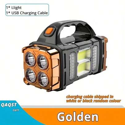 Solar & USB Rechargeable LED Lantern Flashlight, 1500mAh Nickel Battery, Tactical COB Work Light, 4 Modes, Emergency Power Bank Function, Portable For Camping
