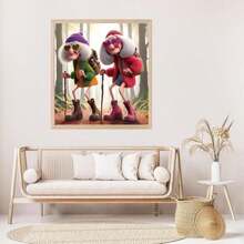 4 Packs Store Diamond Painting Kits For Adults, 5D Diamond Art Painting By Numbers Kits, DIY Shop Diamond Dots Art Kits, Full Round Drill Diamond Art Kits For Adults For Home Wall Decor, 138x138in - Grandma Climbing - 查看 3