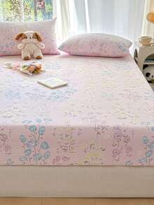 1 件花卉印花床笠、床垫套、柔软舒适的床上用品、亲肤床笠、适合男孩、女孩、宿舍、所有季节防尘防滑床罩，适用于单人床、双人床、大号床、特大号床，可机洗（不含枕套） - 彩色 - 查看 6