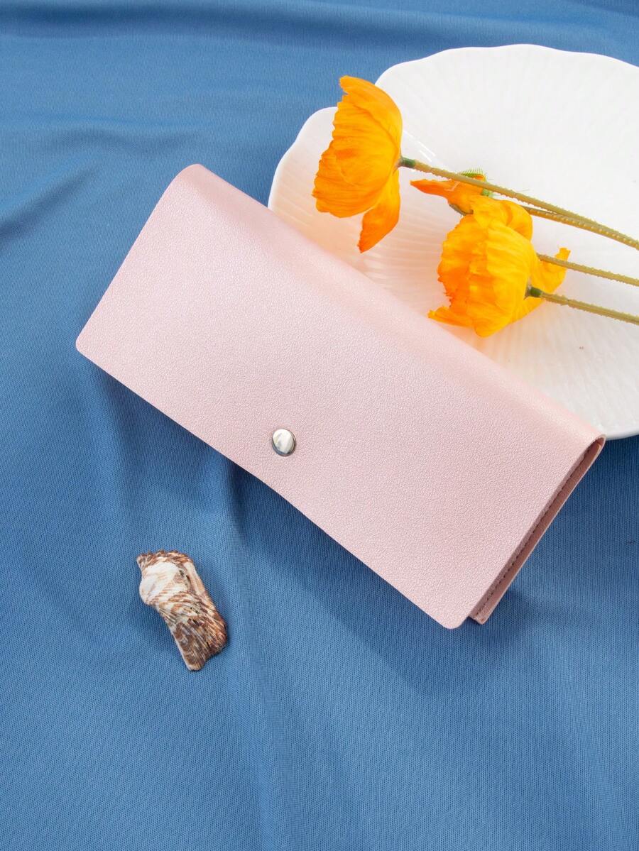 Fashionable Pink Luxury Women's PU Leather Soft Buckle Eyeglass Case With Cleaning Cloth, Customized Logo Eyewear Packaging Box