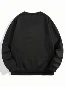 Herren Große Größen Lässig Rundhals Sweatshirt, Text- und Muster, Urban Street Style, geeignet für Läss, Sport, Wochenenden, Frühling, Sommer, Herbst, Winter