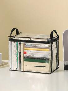 Foldable Book Box, Student Dormitory Classroom, Book Storage Box, Transparent Waterproof Household Book Sorting And Storage Box