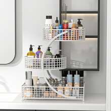 Haboqo Make Up Organizers For Counter, Large Capacity Cosmetic Storage Box,3 Tier Perfume Skincare Organizers And Storage For Bathroom Countertop,Lazy Susan Bathroom Organizer For Beauty Product,Spin Skin Care Storage Rack - 白色 - 查看 3