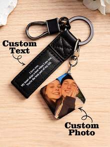 1 件定制水晶钥匙扣，带图片，定制照片钥匙扣，个性化钥匙扣，适合男士女士情人节礼物，送给男朋友、女朋友、丈夫、妻子的独特礼物，适合生日、周年纪念日、情人节