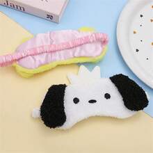 Sanrio 1pc Sanrio Kuromi And Hello Kitty Plush Sleep Mask - Cute Cartoon Design, Soft Blackout Cover, Suitable For All Types Of Light Brown, Features Fluffy And Comfortable Cute Cat Eye Sleep Mask - Blackout Goggles, A Cute Gift For Girls