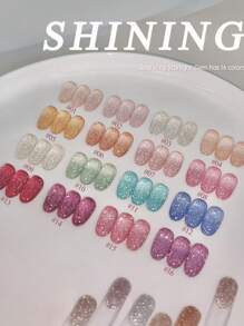 MISS SHAKA 10ml Summer Autumn Nails Halloween Nails Hot Selling Dopamine White Blue Pink Red Burst Broken Diamond Gel Nail Polish Gel 2025 New Style Super Flash Reflective Broken Diamond Nail Salon Nail Art Nail Supplies