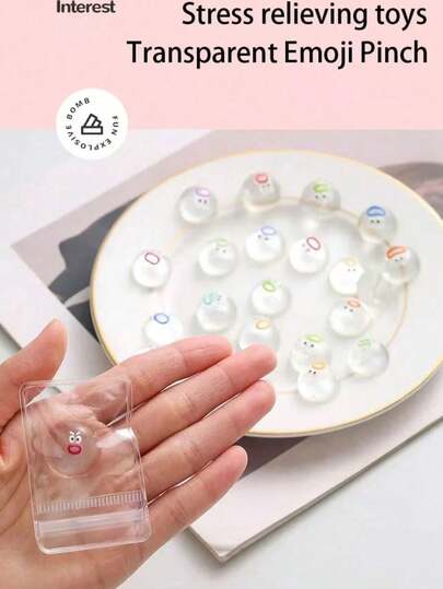 10pcs Transparent Squishy Toy With Soft Cute Mini Nose, Cartoon Stress Relief Ball, Squeeze Toy, Soft Putty Feeling, For Girls And Kids