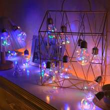 全新太阳能铜线灯泡串灯 - 复古爱迪生灯泡，8 种照明模式，驱虫 PET 材质，耐用塑料 | 室内/室外使用，露营吊灯 | 非常适合感恩节、万圣节、圣诞节装饰、花园、庭院、小路氛围 - 彩色 - 查看 11