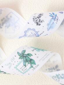 6 卷/盒精美植物花卉图案贴纸、不对称形状计划簿装饰贴纸卷、DIY 剪贴簿装饰文具和礼品包装装饰贴纸套装、时尚学校用品、返校必备品 - 送给朋友的礼物