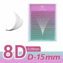 رموش SONG LASHES مسبقة الصنع على شكل مروحة مدببة، 8D 0.05 رموش مسبقة الصنع سميكة على شكل مروحة، مجموعات رموش، رموش فردية، رموش صناعية - D - مشاهدة 12