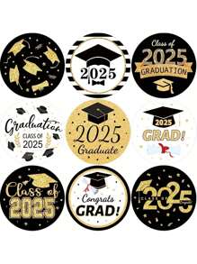 500pcs/Roll Graduation Exclusive Stickers, Graduation Cap Round Shaped Waterproof Stickers, Suitable For Celebrations, Gift Labels, Scrapbooking, Recording Wonderful Youth Moments