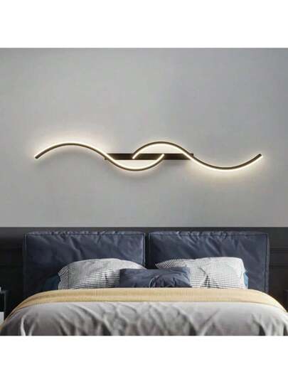 Moderne LED Wand Sconce Warm Wit Verlichting Temperature, Semi Flush Mount Metal Fixture Living Room, Dining Area, Vanity, Industrial Includes Installation Hardware, Removable Clamp, Hard Wire Setup, Polished Finish, 110V 240V Compatibility, Elegante Home Lighting Finish Lamp, Room view 3