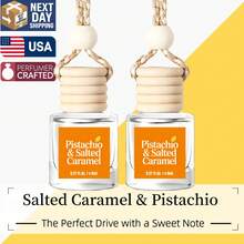 Osmore Caramel Kiss, Extra-Rich Caramel And Creamy Vanilla Car Air Freshener, Strong Sweet Scent For Instant Mood Boost, Warm Dessert-Inspired Hanging Diffuser, Long-Lasting Fragrance For Car, Car Accessories For Women, Car Decor, Valentine's Day Gift - Pistachio & Salted Caramel - 查看 8