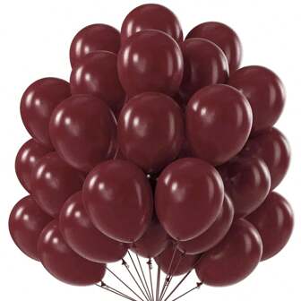 Burgundy Party Balloons 50pcs 12 Inch Happy Birthday Party Balloons Fall Thanksgiving Jungle Wild One Party Decoration