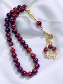 1 件 33 颗天然石念珠，黑色扎染 Tasbih 祈祷珠 - 黑色 - 查看 11