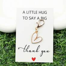 1pc/9pcs Ladies' Gold Alloy Heart-Shaped Keychain With Thank-You Card - Colorful Heart-Shaped Pendant, Ideal Gift For Teachers, Mothers, Girlfriends, Best Friends, Birthdays, Christmas, Thanksgiving, And Thank-You Gifts - Multicolor - View 6