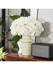 25pcs Artificial Hydrangea Flower Heads, White Daffodil, With Stem Artificial Hydrangea, Bohemian Style Home Decor, Spring Decoration. Suitable For Spring Home Decor, Wedding Decor, Party Decor, Bridal Bouquet Decor. - White - View 10