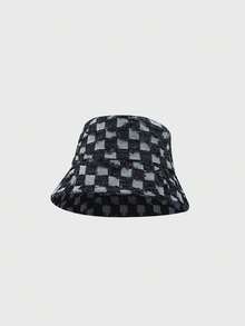 1pc Women Vintage Distressed Metal Decor Brim Fisherman Hat, Fashionable Casual Sunhat, Korean Style Student Couple Outdoor Sun Protection Large Brim Bucket Hat - Multicolor - View 12