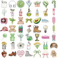 50Pcs Aesthetic Stickers/ Watercolor Stickers/ Journal Stickers/ Cute Stickers/ Cute Animal Stickers /Flower Stickers / Stickers For Water Bottle,Computer,Laptop,Phone,Luggage,Notebook,Fridge