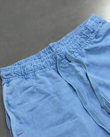 Men's Summer Sweatpants With Drawstring Pocket - Light Blue - View 3
