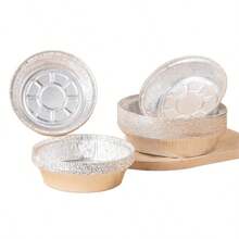 鋁箔盤 錫紙盤 家用一次性外帶打包鋁箔餐盒 戶外燒烤錫紙盤 酒精燈露營烤魚爐 家用氣炸鍋 烘焙 烤箱盤 - 圓形/橢圓 鋁箔盤 - 查看 3