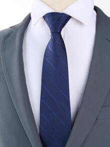 1PC Men Knot Free Zipper Style Necktie Black Diagonal British Retro Tie Suitable For Business Banquets And Daily WearMen Necktie - Multicolor - View 19