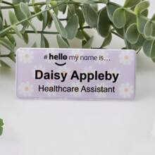 Spersonalizowana nazwa, tęczowe kropki "Witaj, mam na imię", identyfikator pielęgniarki, położnej w szpitalu, pielęgniarki, stażysty | Identyfikator pielęgniarki | Identyfikator pielęgniarki | Edukator | Pielęgniarka | Lekarz | Nauczyciel | Dentysta | Położna