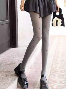 1件套女士高弹力紧身丝质心形打底裤