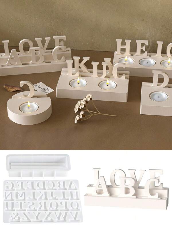 1 Stück 26 Kavitäten Buchstaben Silikon Harzform, für DIY Tisch Handwerke Party Hochzeit Tisch Dekoration Zuhause