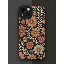 1pc Floral Pattern Phone Case With Camera Protection Design, Compatible With Apple 16E 11 Pro Max/12 Pro Max/13 Pro Max/14 Pro Max/15 Pro Max, Apple 16 Plus/16 Pro Max - 黑色 - 查看 7