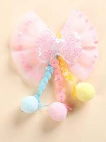 10个装蝴蝶结花朵发夹（无包装卡），爪夹，发爪，发卡，发夹，学生用品，蝴蝶结配饰，女士度假装扮，蝴蝶结，可爱，发饰 - 彩色 - 查看 3