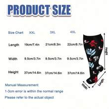 4 Pairs Of Plus Size Compression Socks, Extra Wide Calf 20-30 MmHg Knee-High Compression Socks For Men And Women Dancing, Cycling, Running, Climbing Sports Leggings - 彩色 - 查看 4