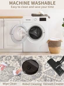 1 peça de tapete cinza, estilo boêmio, tapete de corredor, 900g/m², 0,5cm de espessura, antiderrapante, lavável à máquina, decoração para casa, sala de estar, cozinha, corredor, quarto, sala de jantar, escritório, todas as estações