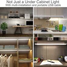 52cm USB LED Light Bar, Kitchen Under Cabinet Lighting, High Brightness, Tubular, Warm/Daylight Color, 3 Dimming Levels, Dimmable, Magnetic & Adhesive Installation, Easy Install, Eye-Caring, Energy-Saving