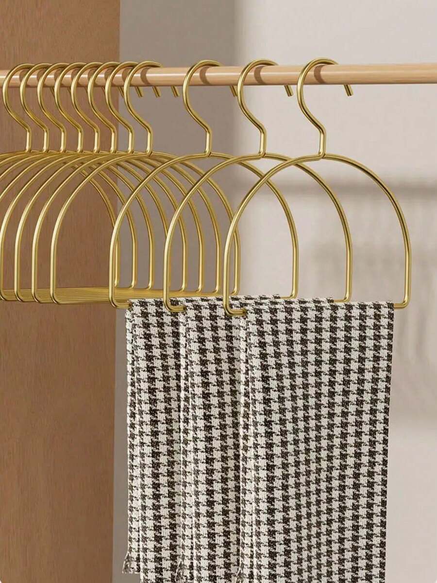 1件/2件/5件/10件北欧风格金色金属围巾/领带/披肩衣架 - 金色 - 查看 1