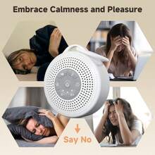 JUSLACO Máquina de ruido blanco, máquina de sonido portátil con batería de 2000mAh, máquina de sonido de lluvia con 21 sonidos relajantes, terapia de sonido con temporizador y ajuste de volumen para dormir, viajar, regalo para hombres y mujeres en el día de San Valentín