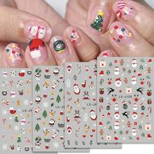 1 pezzo/2 pezzi/4 pezzi Questi adesivi per unghie in stile INS presentano una varietà di motivi natalizi affascinanti, tra cui renne, Babbo Natale, campanelle e alberi di Natale. I disegni carini e vivaci catturano perfettamente l'essenza del periodo natalizio.