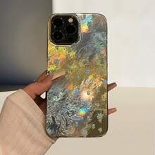 Funda para teléfono móvil con diseño de tulipán azul degradado, resistente a caídas y con patrón de glaciar. Compatible con phone 16 Pro, 15, 14 Plus, 13, 12 y 11. - Blanco - Ver 2