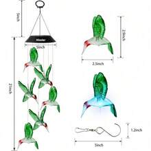 Hummingbird Solar Wind Chimes Color Changing Solared Lights Outdoor Waterproof LED Wind Chimes Solar Powered Lights For Home Party Yard Garden Christmas Decoration(Blue)