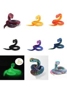 3D Printed Snake & Surprise Egg With Movable Joints - Colorful Home Office Decor Desktop Figurine, Suitable For Various Room Decorations, Great For Halloween, Christmas, Thanksgiving Gifts (Eye Style Random)